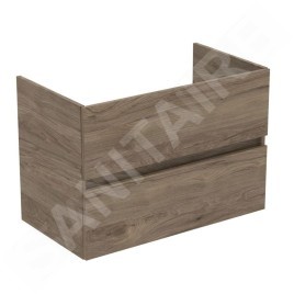 Ideal Standard Eurovit - Meuble-lavabo, 55x80x44 cm, 2 tiroirs, noyer R0263Y9
