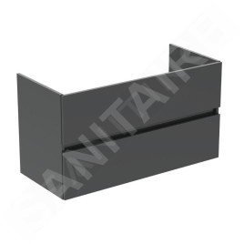 Ideal Standard Eurovit - Meuble-lavabo, 55x100x44 cm, 2 tiroirs, gris brillant R0265TI