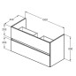 Ideal Standard Eurovit - Meuble-lavabo, 55x100x44 cm, 2 tiroirs, blanc brillant R0265WG Ideal Standard Eurovit - Meuble-lavabo, 55x100x44 cm, 2 tiroirs, blanc brillant R0265WG