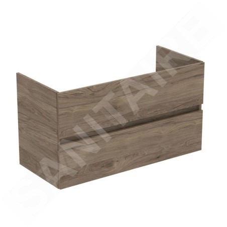 Ideal Standard Eurovit - Meuble-lavabo, 55x100x44 cm, 2 tiroirs, noyer R0265Y9