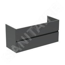 Ideal Standard Eurovit - Meuble-lavabo, 55x120x44 cm, 2 tiroirs, gris brillant R0266TI