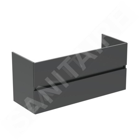 Ideal Standard Eurovit - Meuble-lavabo, 55x120x44 cm, 2 tiroirs, gris brillant R0266TI