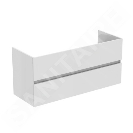 Ideal Standard Eurovit - Meuble-lavabo, 55x120x44 cm, 2 tiroirs, blanc brillant R0266WG