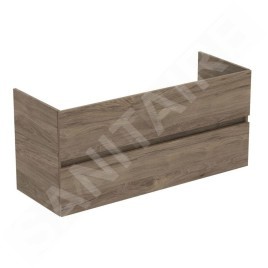 Ideal Standard Eurovit - Meuble-lavabo, 55x120x44 cm, 2 tiroirs, noyer R0266Y9