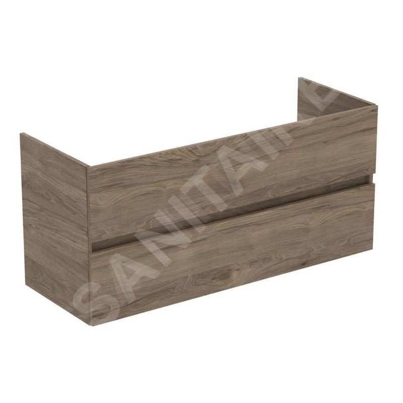 Ideal Standard Eurovit - Meuble-lavabo, 55x120x44 cm, 2 tiroirs, noyer R0266Y9