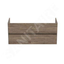 Ideal Standard Eurovit - Meuble-lavabo, 55x120x44 cm, 2 tiroirs, noyer R0266Y9