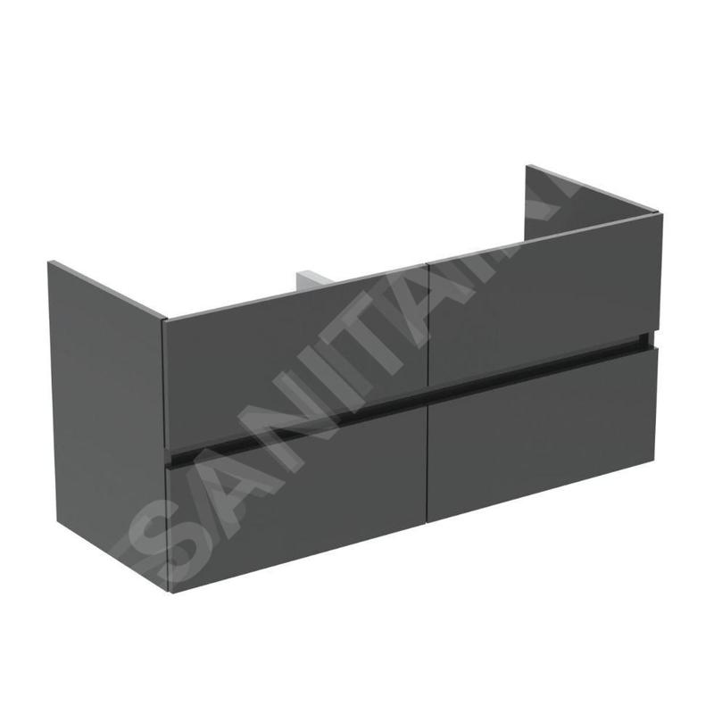Ideal Standard Eurovit - Meuble-lavabo, 55x120x44 cm, 4 tiroirs, gris brillant R0267TI