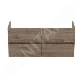 Ideal Standard Eurovit - Meuble-lavabo, 55x120x44 cm, 4 tiroirs, noyer R0267Y9