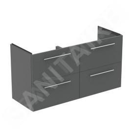 Ideal Standard i.Life A - Meuble-lavabo, 63x120x44 cm, 4 tiroirs, quartz gris mat T5513NG