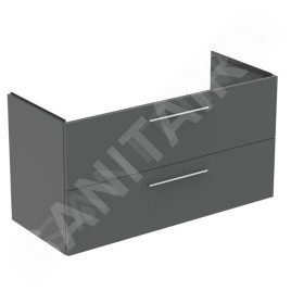 Ideal Standard i.Life B - Meuble-lavabo, 63x120x51 cm, 2 tiroirs, quartz gris mat T5514NG