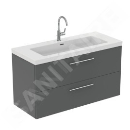 Ideal Standard i.Life B - Meuble-lavabo, 63x120x51 cm, 2 tiroirs, quartz gris mat T5514NG