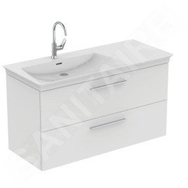 Ideal Standard i.Life B - Meuble lavabo, 63x120x51 cm, 2 tiroirs, gauche, blanc mat T5586DU