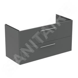 Ideal Standard i.Life B - Meuble lavabo, 63x120x51 cm, 2 tiroirs, gauche, gris mat quartz T5586NG