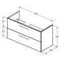 Ideal Standard i.Life B - Meuble lavabo, 63x120x51 cm, 2 tiroirs, gauche, gris mat quartz T5586NG Ideal Standard i.Life B - Meuble lavabo, 63x120x51 cm, 2 tiroirs, gauche, gris mat quartz T5586NG