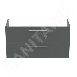 Ideal Standard i.Life B - Meuble lavabo, 63x120x51 cm, 2 tiroirs, gauche, gris mat quartz T5586NG