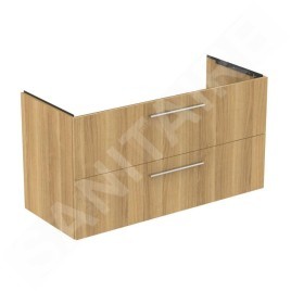 Ideal Standard i.Life B - Meuble-lavabo, 63x120x51 cm, 2 tiroirs, gauche, chêne naturel T5586NX
