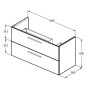 Ideal Standard i.Life B - Meuble-lavabo, 63x120x51 cm, 2 tiroirs, droite, blanc mat T5587DU Ideal Standard i.Life B - Meuble-lavabo, 63x120x51 cm, 2 tiroirs, droite, blanc mat T5587DU