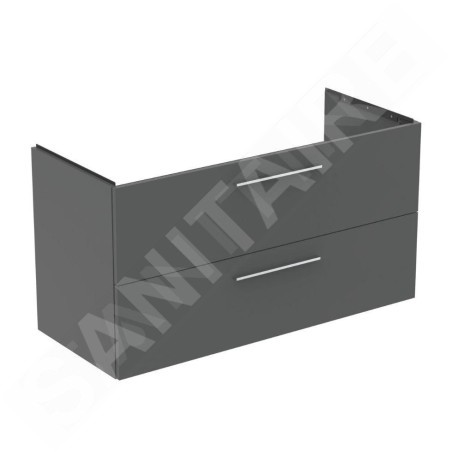 Ideal Standard i.Life B - Meuble-lavabo, 63x120x51 cm, 2 tiroirs, droite, gris mat quartz T5587NG