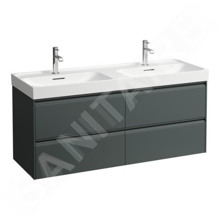 Laufen Meda - Meuble-lavabo, 52x128x45 cm, 4 tiroirs, gris H4216440112661