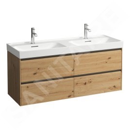 Laufen Meda - Meuble-lavabo, 52x128x45 cm, 4 tiroirs, chêne H4216440112671