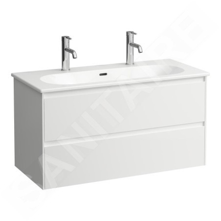 Laufen Lua - Meuble avec lavabo, 51x97x44 cm, 2 tiroirs, blanc mat H8600882601071