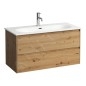 Laufen Lua - Meuble avec lavabo, 51x97x44 cm, 2 tiroirs, chêne H8600882671041