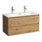Laufen Lua - Meuble avec lavabo, 51x97x44 cm, 2 tiroirs, chêne H8600882671071