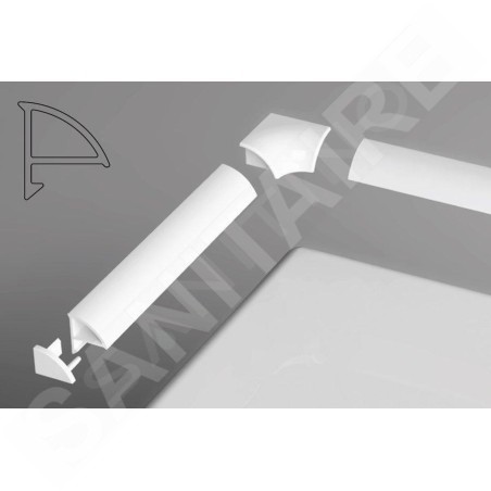 Ravak Accessoires - Kit pour rail de recouvrement 6, blanc B440000001