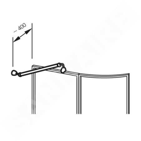 Ravak Accessoires - Barre de fixation pour paravent de baignoire VSKA Rosa, blanc B110000002