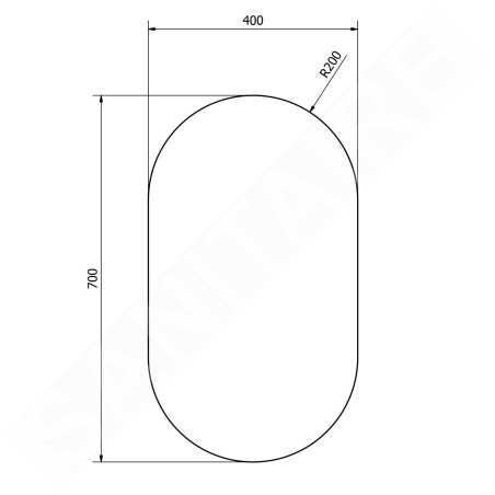 Aqualine Miroirs - Miroir 400x700 mm, sans poignée 22503