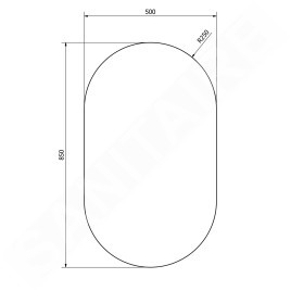 Aqualine Miroirs - Miroir 500x850 mm, sans poignée 22504