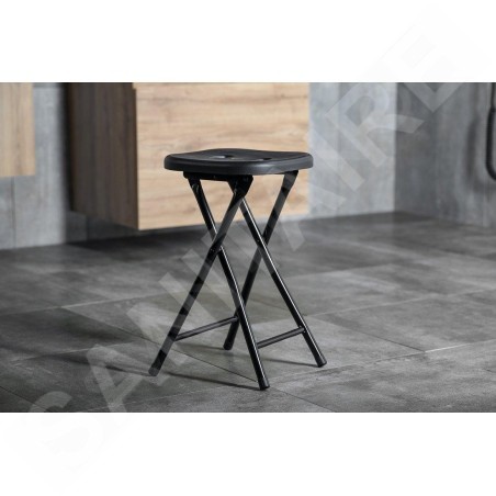 Sapho Accessoires de salle de bains Gedy - Tabouret de salle de bain, 260x455x260 mm, noir CO7614