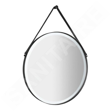 Sapho Miroirs - Miroir Orbiter avec éclairage LED, diamètre 600 mm, noir mat ORL060