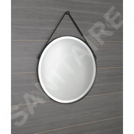 Sapho Miroirs - Miroir Orbiter avec éclairage LED, diamètre 600 mm, noir mat ORL060