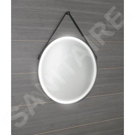 Sapho Miroirs - Miroir Orbiter avec éclairage LED, diamètre 600 mm, noir mat ORL060