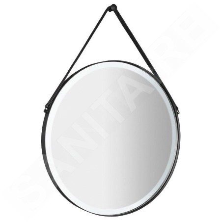 Sapho Miroirs - Miroir Orbiter avec éclairage LED, diamètre 700 mm, noir mat ORL070