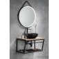 Sapho Miroirs - Miroir Orbiter avec éclairage LED, diamètre 700 mm, noir mat ORL070 Sapho Miroirs - Miroir Orbiter avec éclairage LED, diamètre 700 mm, noir mat ORL070