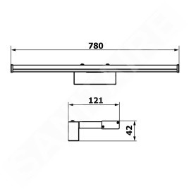 Sapho Éclairage - Luminaire à LED Chicago Max, 780x120x40 mm, 15W, noir mat AU473