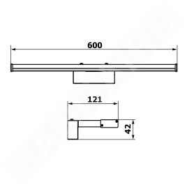 Sapho Éclairage - Luminaire à LED Chicago XL, 600x120x40 mm, 12W, noir mat AU470