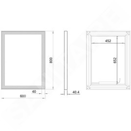 Sapho Miroirs - Mirroir Venero avec éclairage LED, 600x800 mm, noir LG260