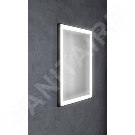 Sapho Miroirs - Mirroir Venero avec éclairage LED, 600x800 mm, noir LG260