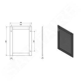 Aqualine Favolo - Miroir 700x900 mm, blanc mat FV090