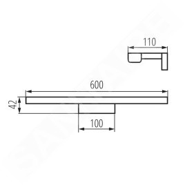 Sapho Kanlux - Luminaire LED Asten, 600x42x110 mm, 12 W, chrome 26681