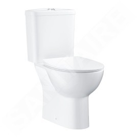 Grohe Bau Ceramic - WC combi avec réservoir et abattant softclose, rimless, DualFlush, blanc alpin 39942000