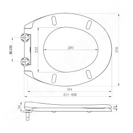 Sapho Adina - Abattant WC, Soft Close, duroplast, blanc 1703-322