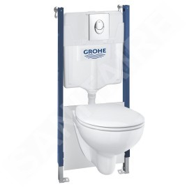 Grohe Solido - Set de bâti-support, cuvette Edge Ceramic et abattant softclose, plaque de déclenchement Start, chrome 39419000