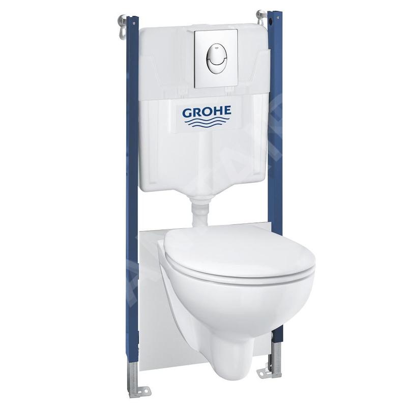 Grohe Solido - Set de bâti-support, cuvette Edge Ceramic et abattant softclose, plaque de déclenchement Start, chrome 39419000