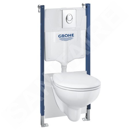 Grohe Solido - Set de bâti-support, cuvette Edge Ceramic et abattant softclose, plaque de déclenchement Start, chrome 39419000