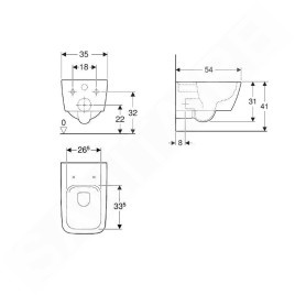 Geberit iCon - WC suspendu, Rimfree, avec KeraTect, blanc 201950600