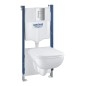 Grohe Solido - Set de bâti-support, cuvette Edge Ceramic et abattant softclose, plaque de déclenchement Even, chrome 39816000 Grohe Solido - Set de bâti-support, cuvette Edge Ceramic et abattant softclose, plaque de déclenchement Even, chrome 39816000